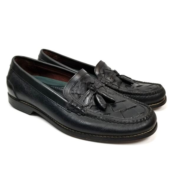 H. S. Trask Men's Tassel Woven Leather Loafers Size 9 - Picture 1 of 9